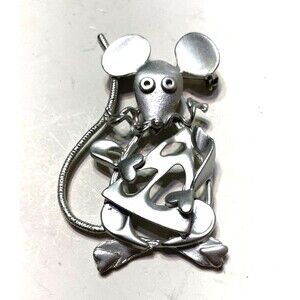 Mouse Brooch Whimsical Novelty Animal Jewelry